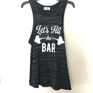 Cardio Couture let’s hit the bar athletic tank top
